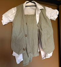 H&M Boys Grey Waistcoat & White Short Sleeve Button-Up Shirt Set 3-4 Years