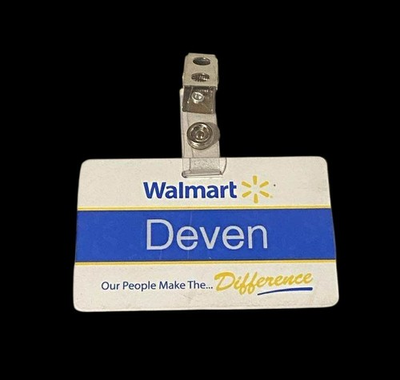 #ad Walmart Official Employee Name Badge DEVEN Clip On $21.99