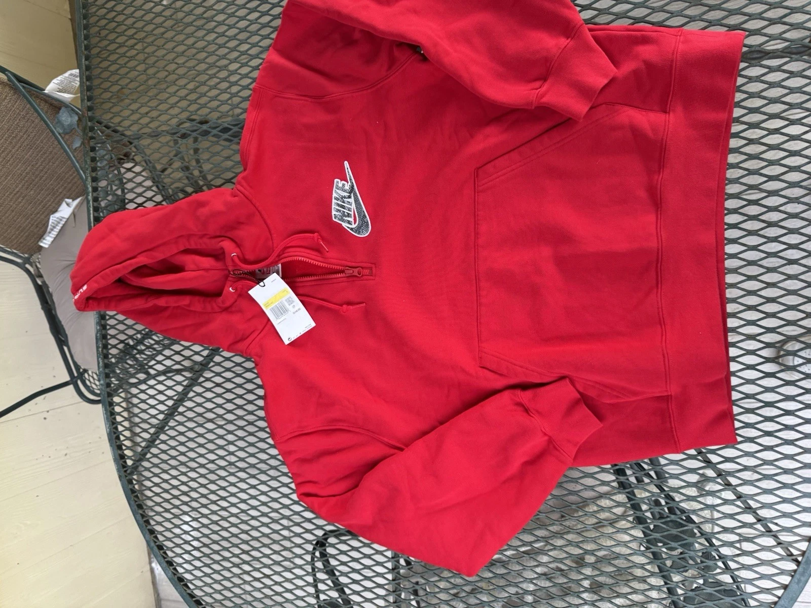 Sweat à capuche demi zippé Supreme x Nike « rouge » (DB2842 657) taille S neuf avec étiquette