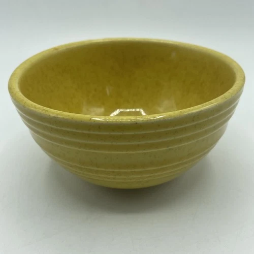McCoy Pottery Speckled Yellow 6" Ribbed Ringware Nesting Mixing Bowl Vintage