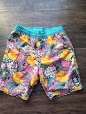 NEFF Boys Rubber Duck Swim Trunks Shorts Size Large Ducky