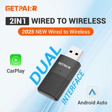 2025 2-IN-1 Wireless CarPlay Adapter Android Auto Wireless Dongle USB Plug＆ Play