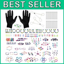 Professional Body Piercing Kit - Stainless Steel Jewelry