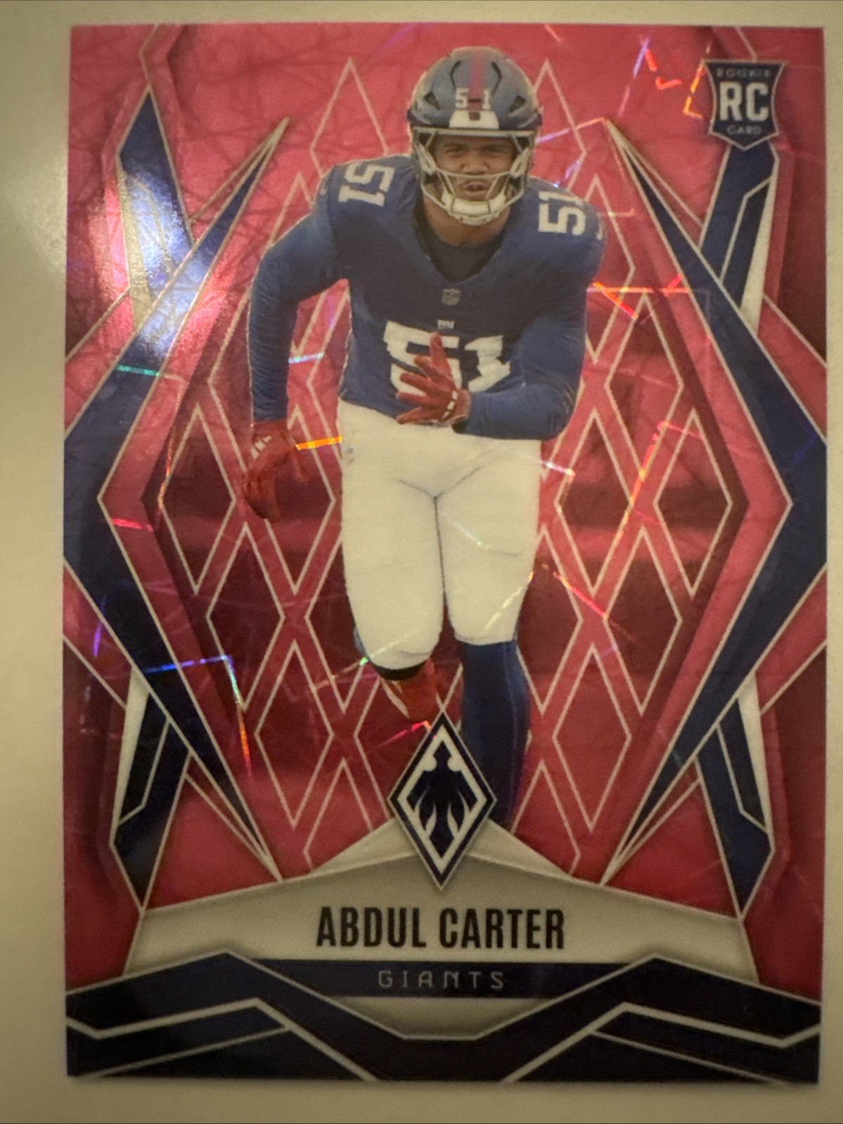 2025 Panini Phoenix ABDUL CARTER ROOKIE #177 Pink Lazer 059/149 - GIANTS