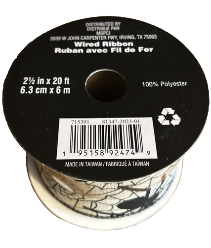 3 New Halloween Wired Edged Ribbon Spools 2.5"x 20' Bats, Spiders, Corn Candy - Picture 5 of 6