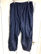 Vintage 1980 Christian Dior Monsieur Navy Nylon Jogger Pants Drawstring Waist