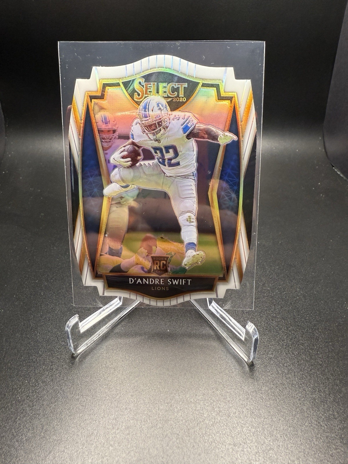 2020 Panini Select Premier Level D'Andre Swift #151 White Prizm Die Cut Rookie