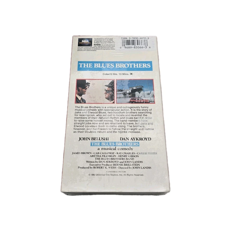 Vintage 1980 Blues Brothers VHS New Sealed MCA Universal Movie Aykroyd Belushi - Image 2 of 2