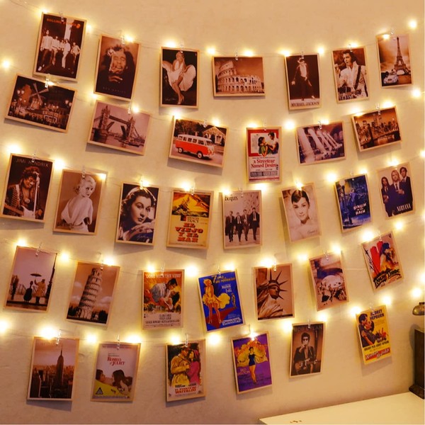 Lichterkette Fotoclips Zimmer Hochzeit Weihnachten USB Timer 8 Modi 120 Leds-image