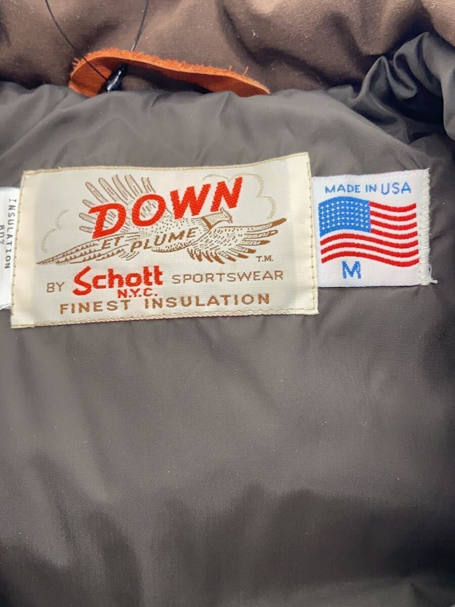 Schott Down Jacket Nylon Brown M - image 3