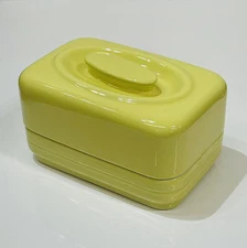 Vintage Westinghouse by Hall China Co Butter Dish Yellow USA MCM Kitchen