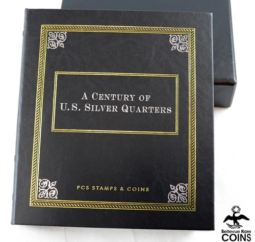 US Silver Quarters PCS Album w/60 Coins Seated Liberty, SLQ, Barber ASW ~10.85oz
