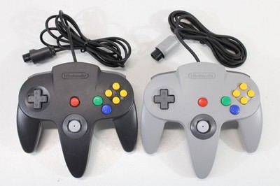 Lot of 2 Official Nintendo 64 Controller Gray Black x Gray 6~7/10 OEM Stick N64