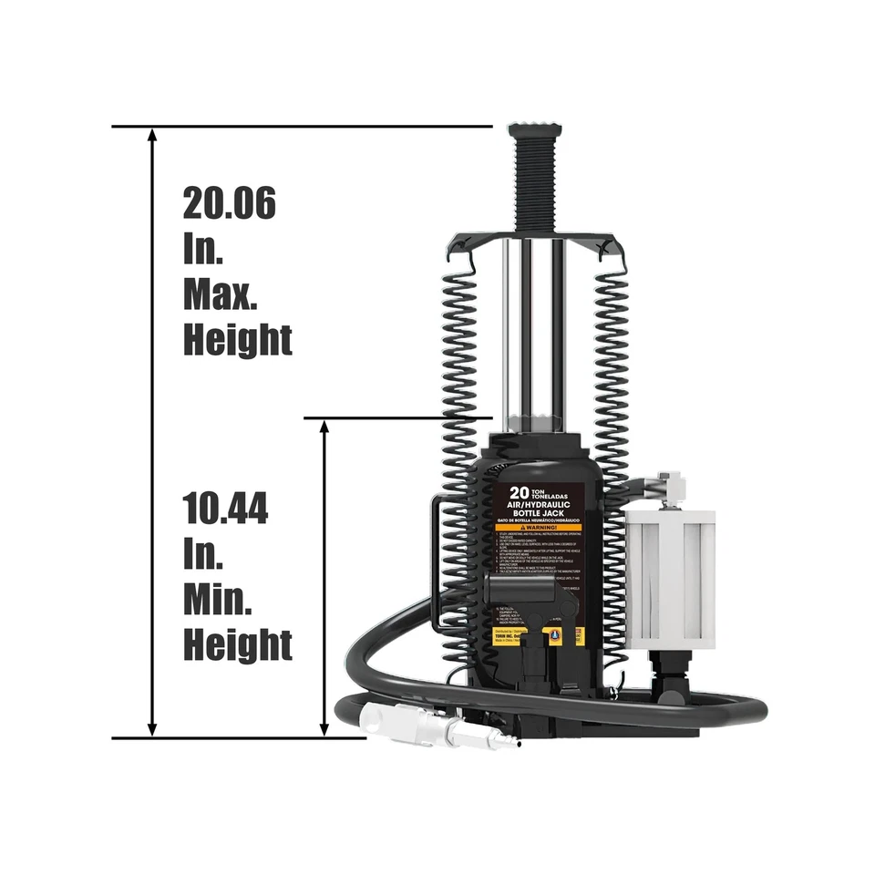 Garrafa hidráulica de ar pneumática resistente Torin 20 toneladas (40.000 lb) capacidade... - Imagem 2 de 4