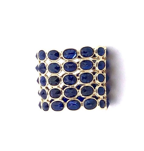 Rubí Natural/Arcoiris/Zafiro Azul Anillo de Tendencia Sólido 14kt Oro Amarillo - Imagen 2 de 6