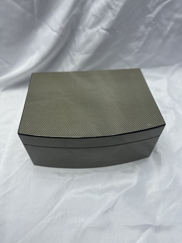 Comoy's Of London Cigar Humidor Carbon Fiber Pattern With Digital Thermo Meter