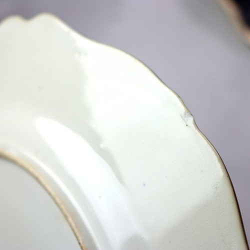12 platos antiguos ingleses de porcelana azul cobalto y dorado C1900 - Imagen 4 de 7