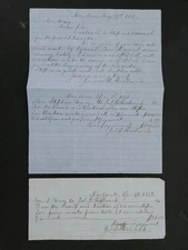1858 antique WRAY harlem ny SCHOOL TUITION son stephen LETTER BILL james richard