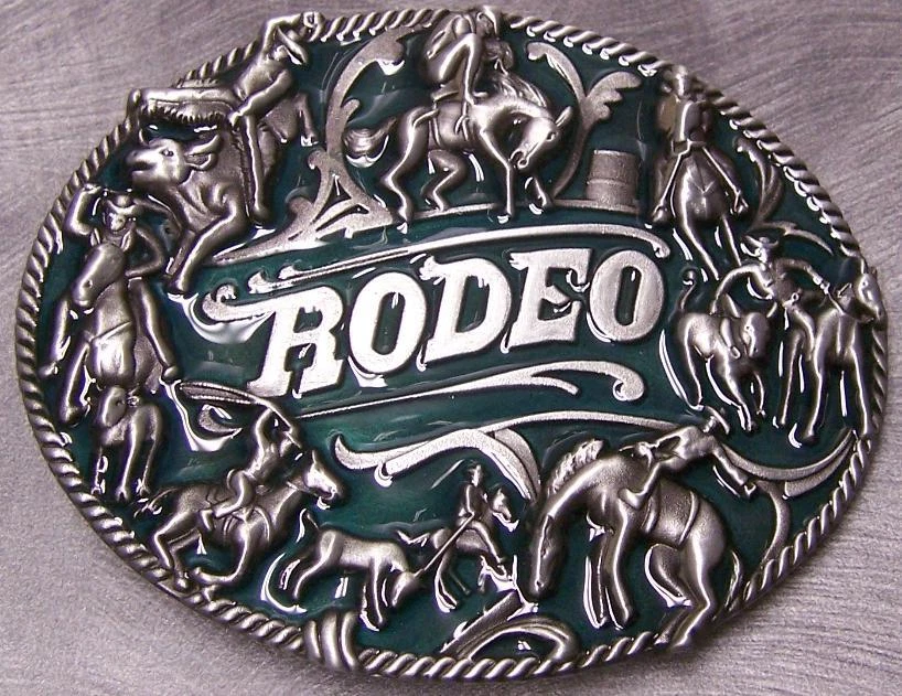Pewter Belt Buckle Rodeo Festivities Montage NEW