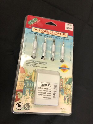 Vintage Lemax AC Power Adapter 4 Output Jacks Item #54100 1998 New In Package