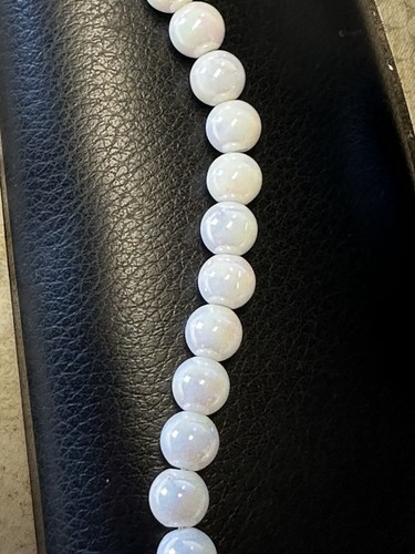 8 mm Weiß AB Rund Glasperlen 58 Perlen insgesamt - Bild 5 von 14