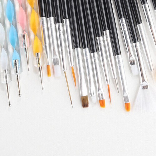 20PCS/Set Nail Art Design Dotting Painting Drawing Polish Brush Pen Tools UV Gel - Picture 2 of 14