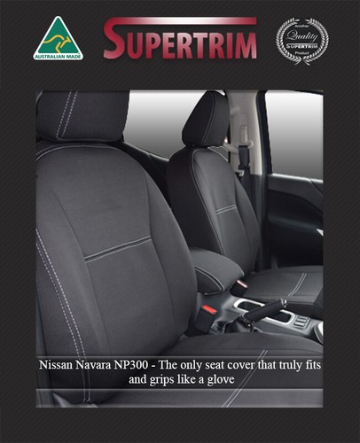 FRONT FB pockets & REAR Seat Covers Fit Nissan Navara NP300 Premium Waterproof - Picture 4 of 12