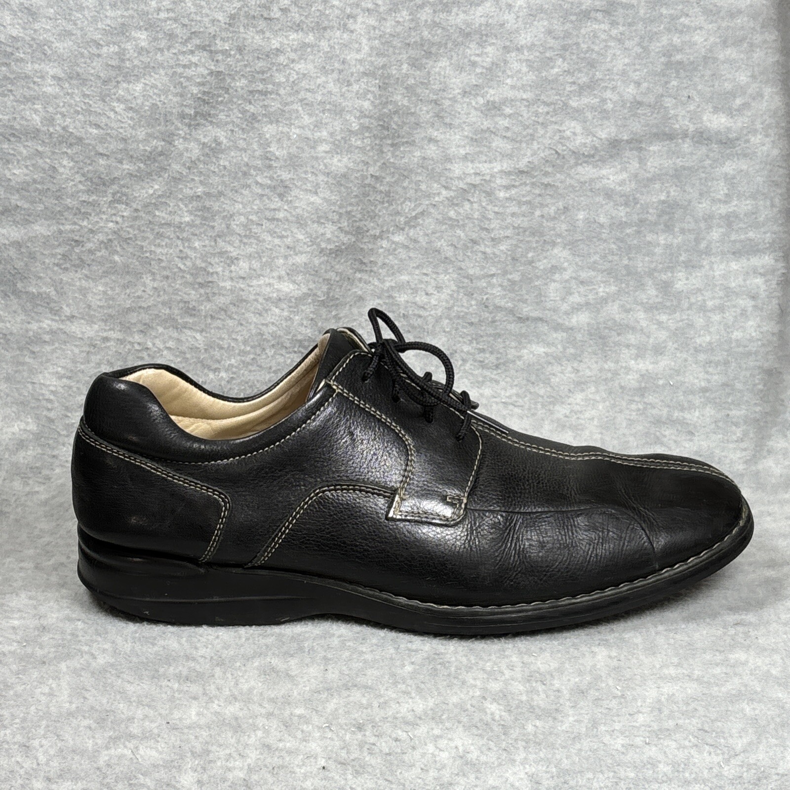 SAOLA Scarpe Johnston & Murphy 9 5 M nere Shuler punta bicicletta derby punto a contrasto