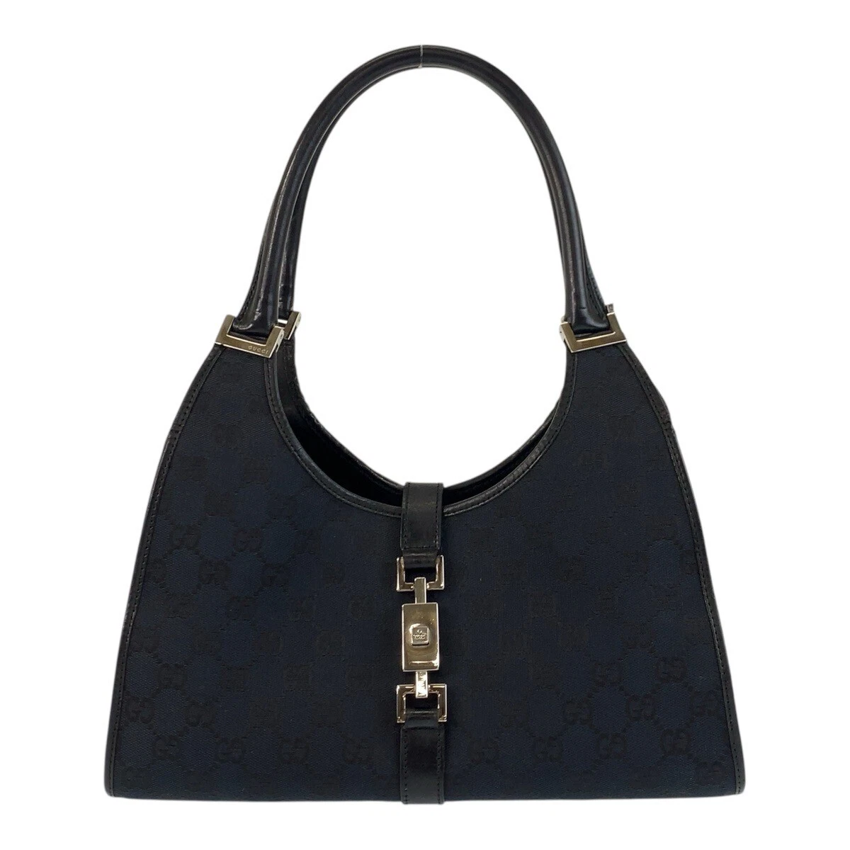 Sac à main bandoulière GUCCI Jackie 002 1067 noir GG toile/cuir GG