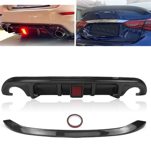 Rear Bumper Diffuser Trunk Spoiler Wing Cover For Infiniti Q50 2014-17 - Picture 1 of 10