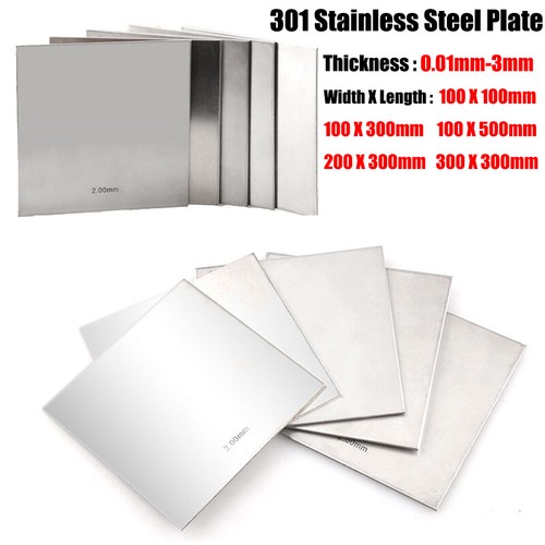 Thick 0.01mm 3mm 301 Stainless Steel Sheet Plate 100mm500mm Metal