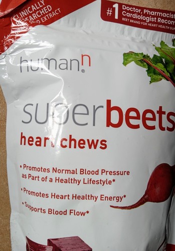 2 HUMANN SUPER BEETS PROMOTES NORMAL BLOOD FLOW SUPPLEMENT 60 X2 120 HEART CHEWS - Picture 4 of 8