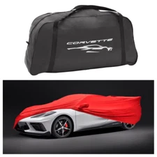 2020-25 Corvette C8 Red Indoor Car Cover Embossed Stingray Logos GM OEM 84865966