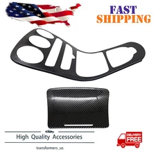FOR Mercedes C Class W205 Carbon Fiber Style Console Gear Shift Frame Panel Trim