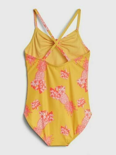 NWT Gap Kids Girls Swimsuit swim gold pineapple tropical floral you pick size - Picture 3 of 3