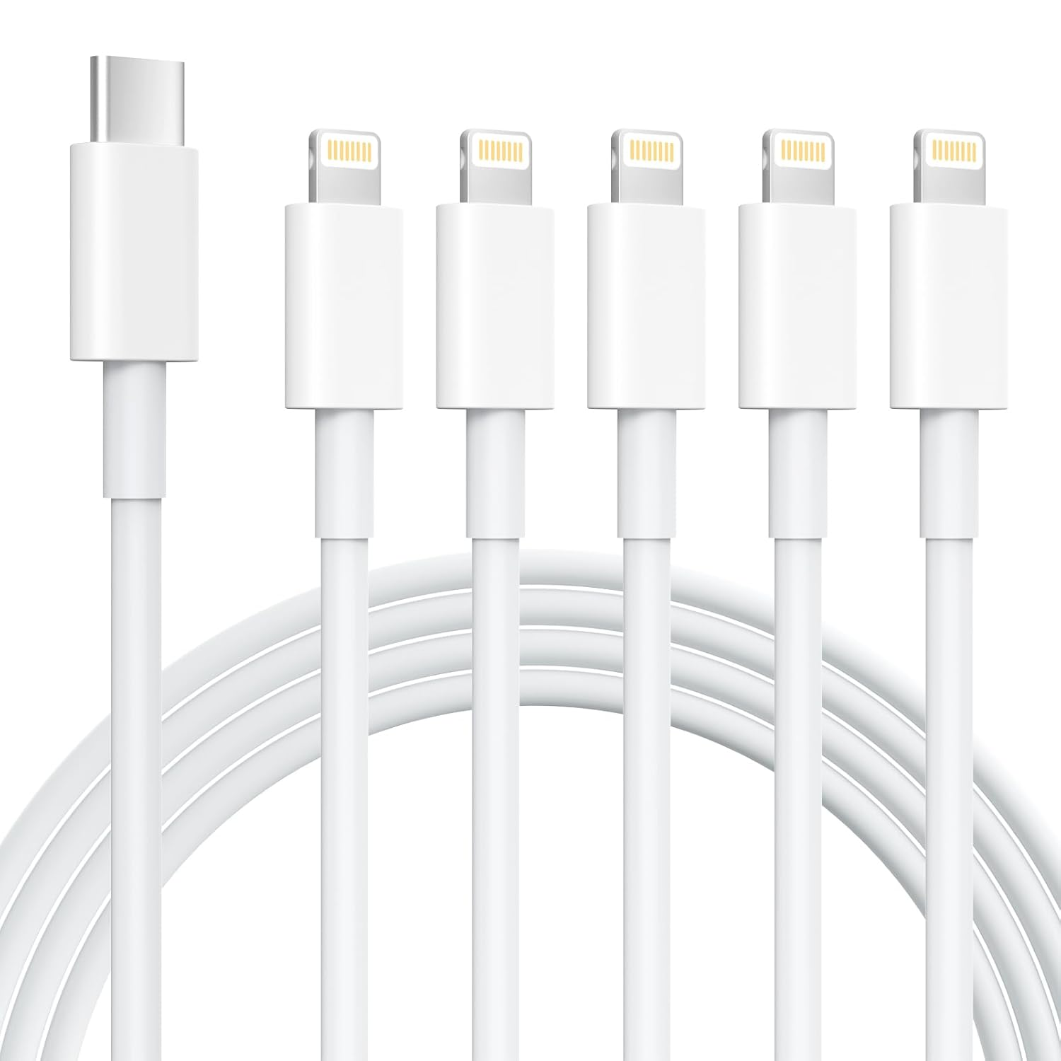 Iphone Charger 5 Pack 6FT USB C to Lightning Cable【Apple Mfi Certified】Iphone Ch