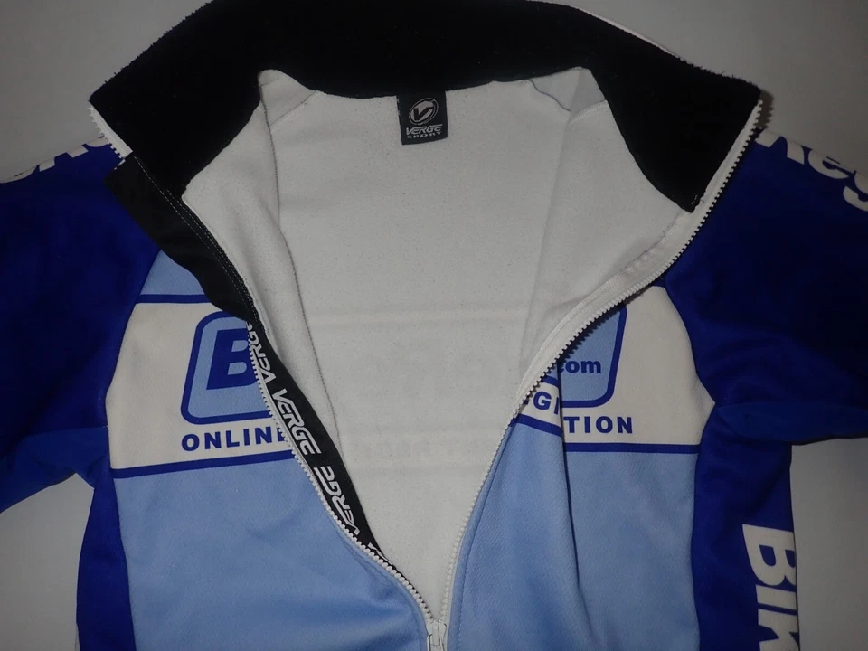 Chaqueta forrada de vellón con cremallera completa Verge Cycling para hombre S azul bicicleta parada de viento regular Foto 3 de 4