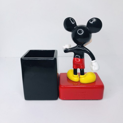 Vintage Disney Mickey Maus Schreibtisch Schreibpapier Notiz Stift Bleistift Halter Organizer - Bild 3 von 6