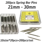 Long 200PCS Watch Band Spring Pins Bar Repair Tool 21 22 23 24 25 26 27 29 30mm