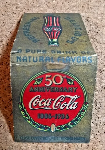 Vintage 50th Anniversary "Coca-Cola" 1886-1936 Collectable Matchbook