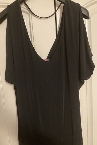 NEW Baby Phat Slinky Black Knee Length Stretch Dress Size 1X $70 - Picture 3 of 12