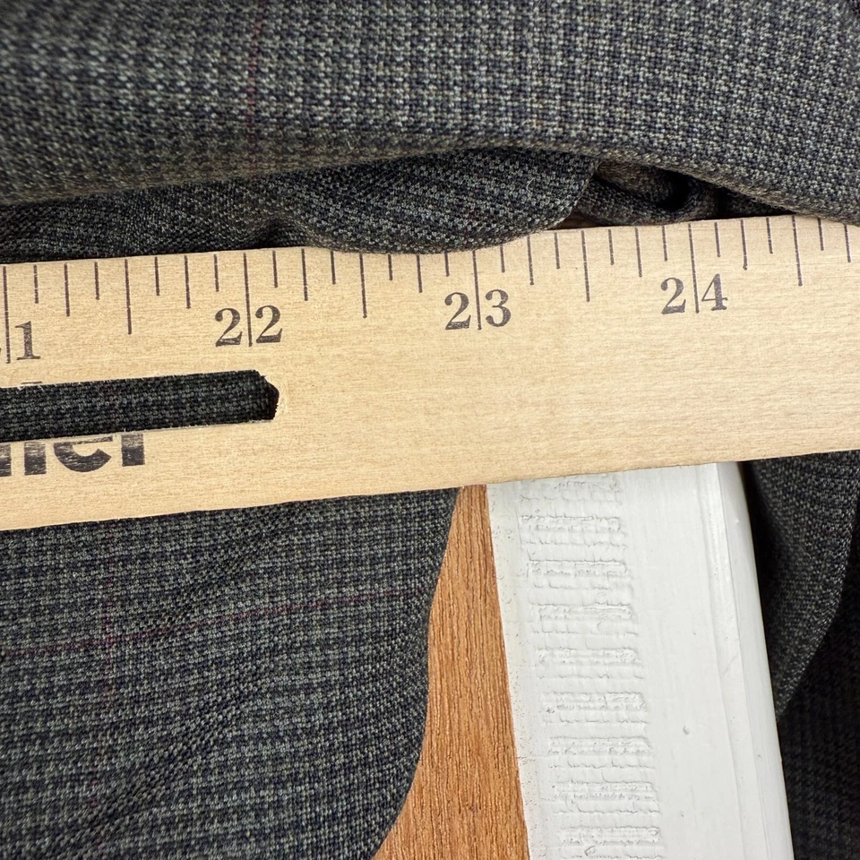 Hart Schaffner Marx Suit Mens 44XL Gray Houndstooth 2 Button Wool Pants 38x31 - Image 3 of 4