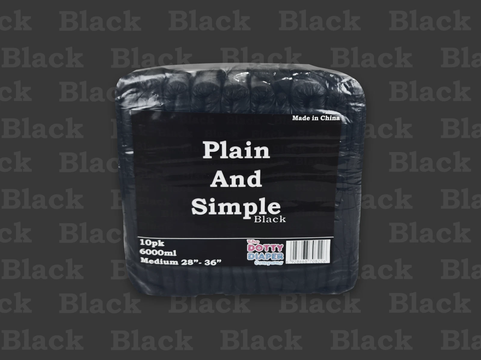 M - XL 40 Pack Adult diaper, black plain and simple Disposable 6000ml
