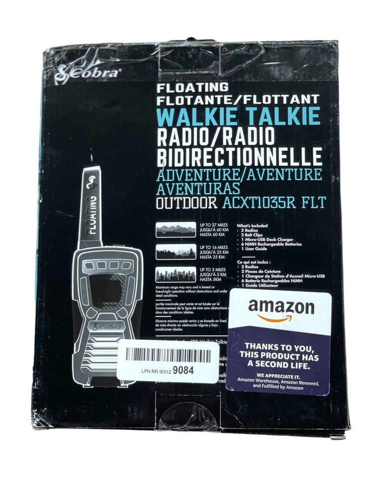 COBRA ACXT1035R FLT 浮动对讲机- 防水,37 英里范围 (D608) — 第 4/4 张图片