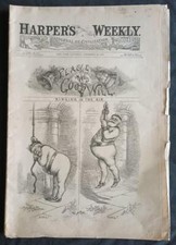 DECEMBER 26 1885 HARPERS WEEKLY MAGAZINE THOMAS NAST SANTA CLAUS COVER & INSIDE