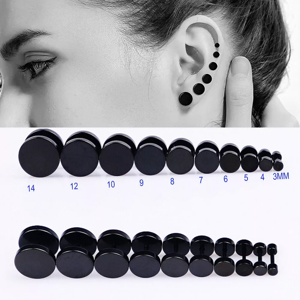 Amazon.com: Mens Earrings, Whisper 12 Pairs Black Earrings for Men Women,  Black Stainless Steel Earrings Stud Earrings Kit for Men Boys Jewelry  Piercing Men Earrings Sets Cross Dangle/Huggie Hoop/CZ Earring Sets:  Clothing,