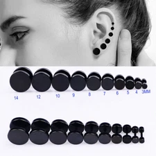 3MM-14MM Screw Stud Earrings for Men Women Steel Cheater Fake Ear Plugs Gauges