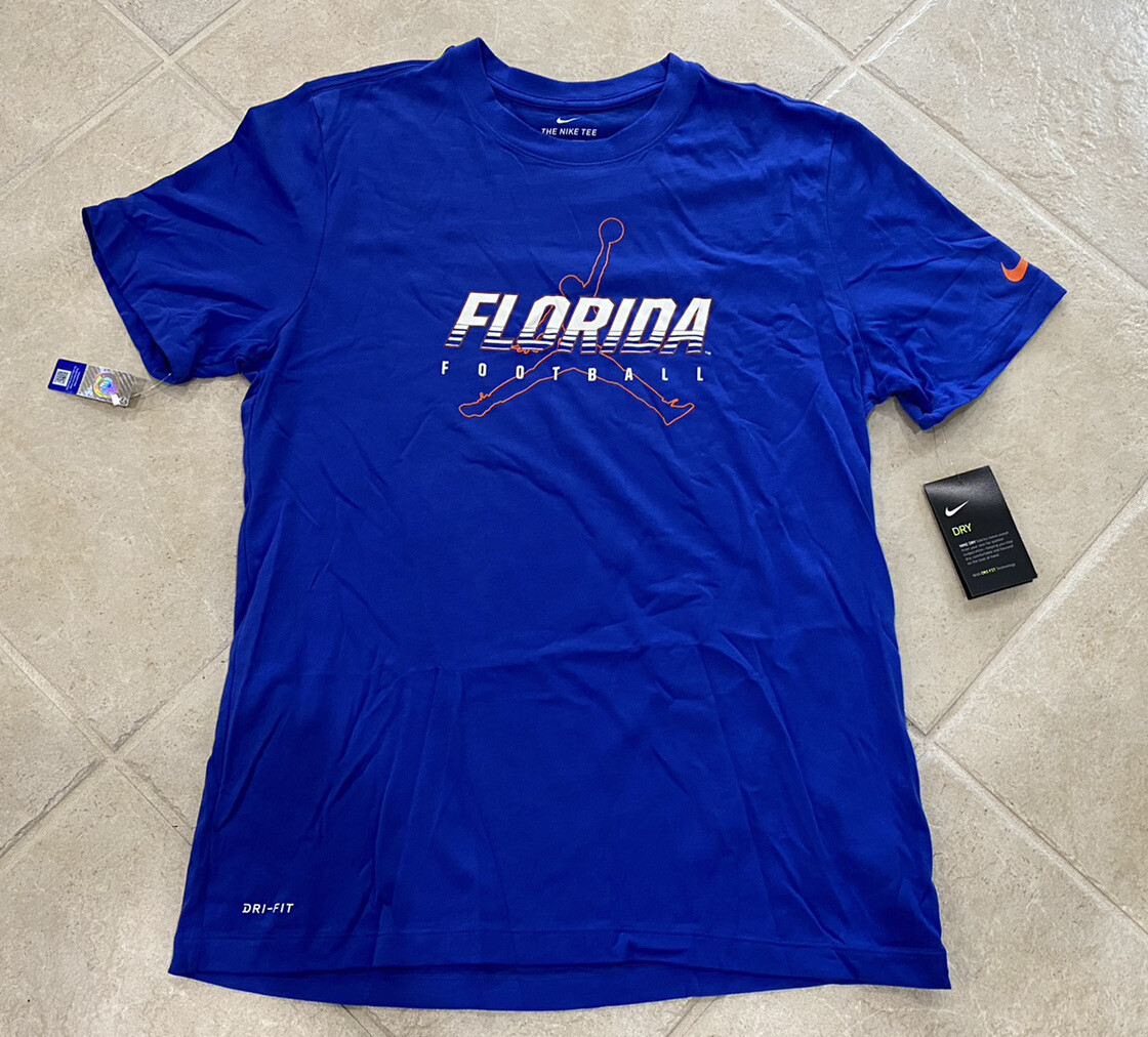 Nike Jordan Florida Gators Football 2020 Blue Cotton Dri Fit Large T nike-jordan-florida-gators-football-2020-blue-cotton-dri-fit-large-t