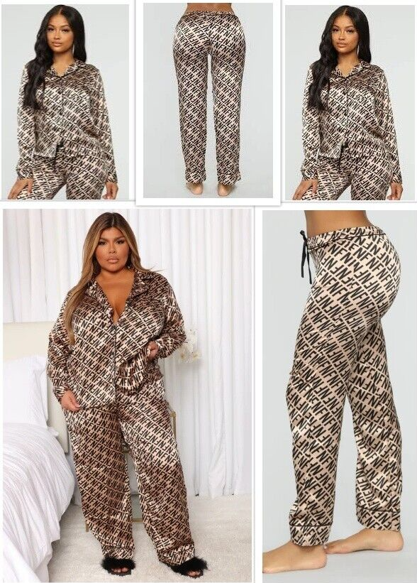 Fashion Nova My FN PJ 3 Piece Set - 1X, Plus Size Satin Women's