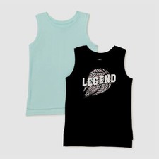 Athletic Works Girls Graphic Solid Active Tank, 2-Pack, Small 6-6X